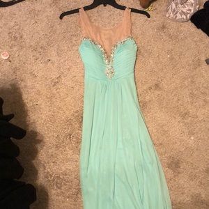 Teal prom dress